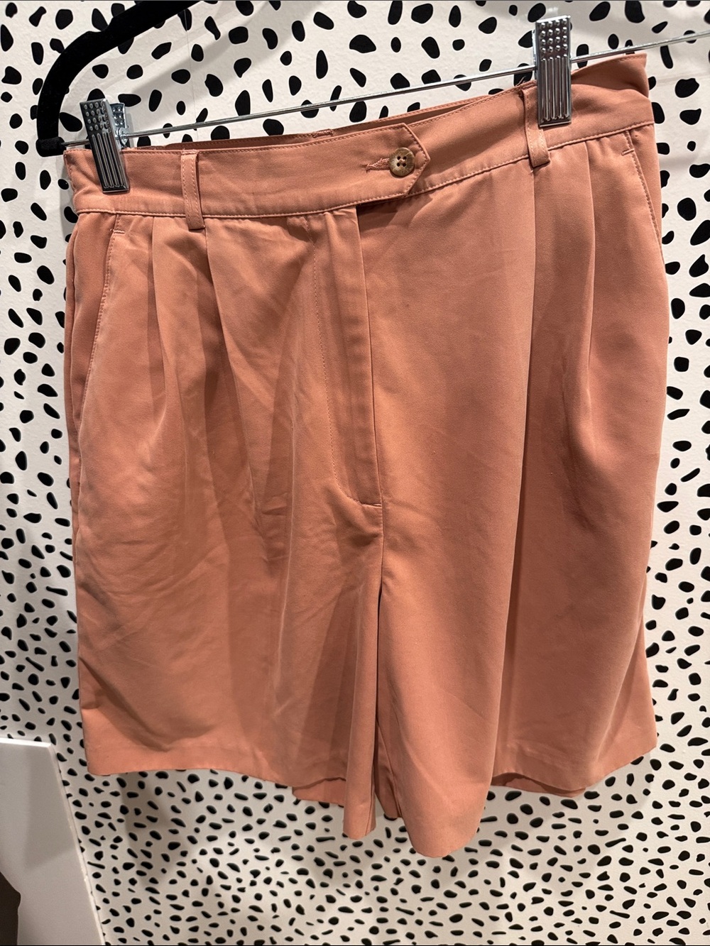 Pleated High-Waist Women’s Shorts Vintage Dusty Rose Pink Izod 6